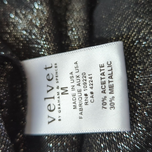 Velvet by Graham & Spencer Silver Metallic Sparkly Dolman Split Sleeve Top - Picture 14 of 15